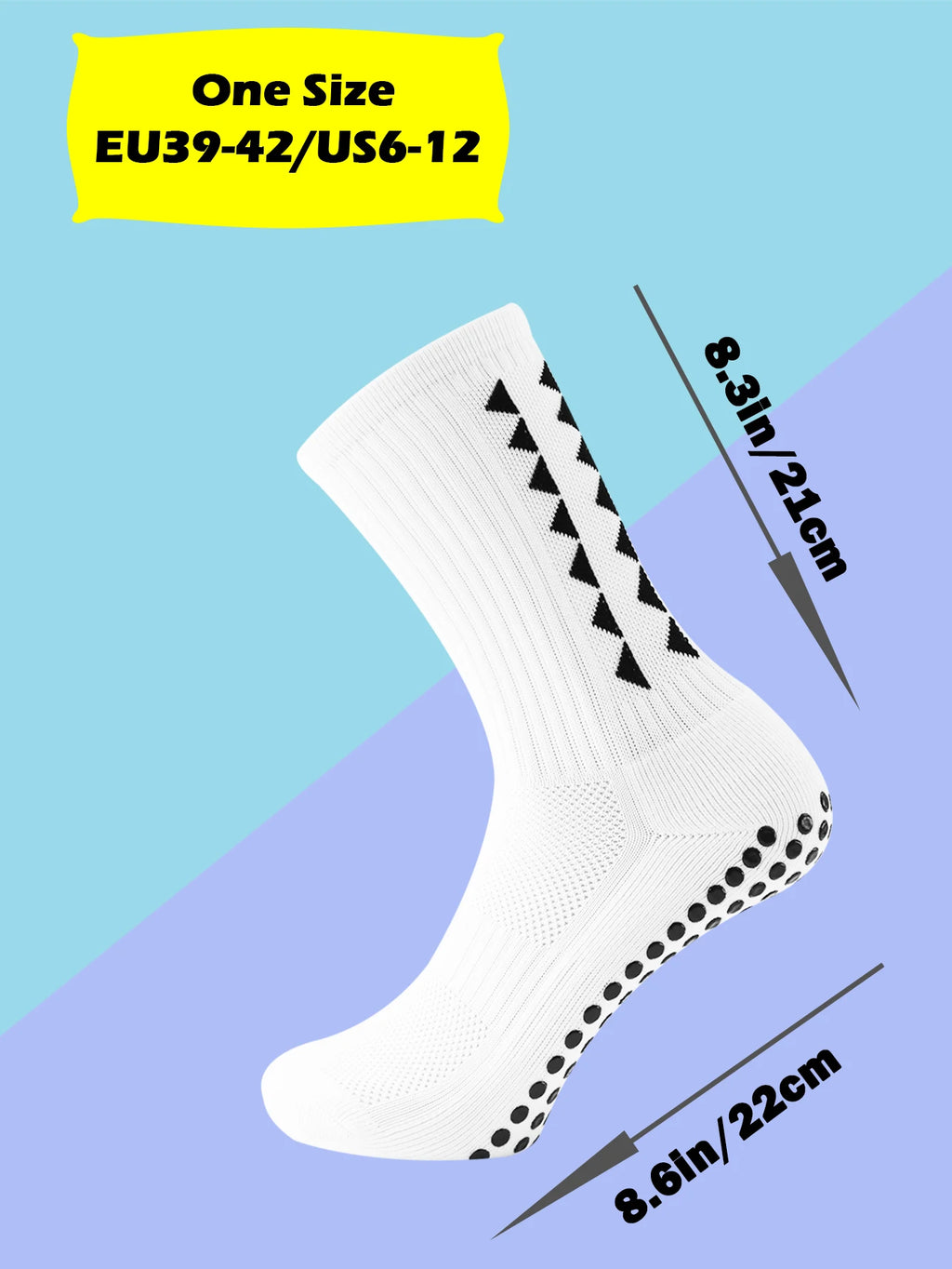 1 Pair Men's Football Socks with Grip