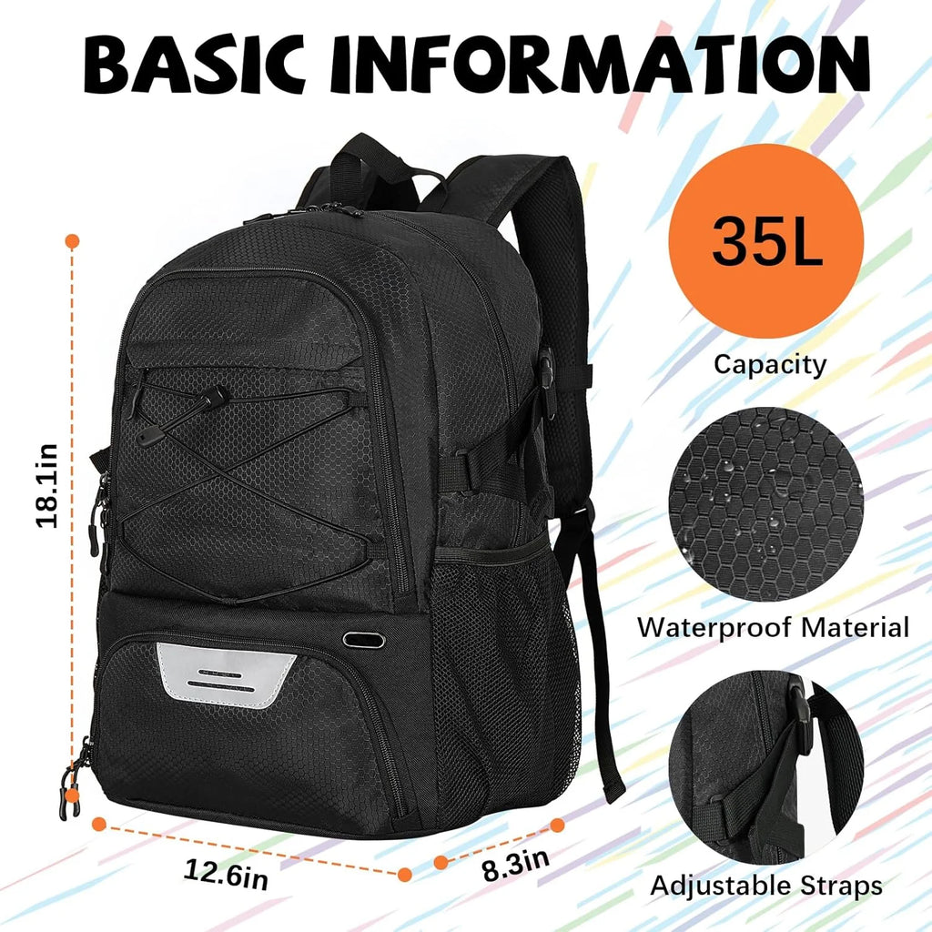 Large Sports Bag with Separate Ball & Shoe Compartments
