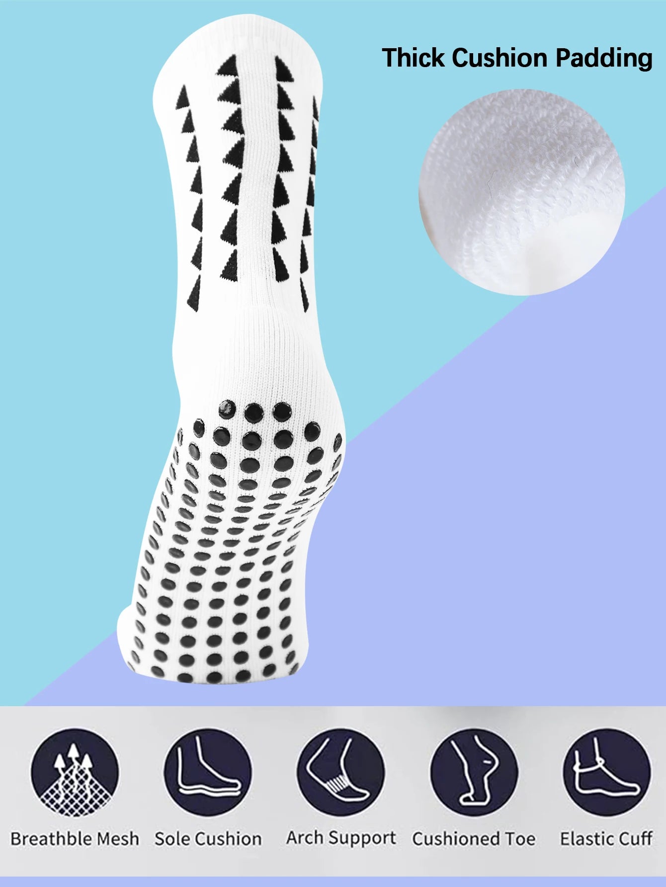 1 Pair Men's Football Socks with Grip