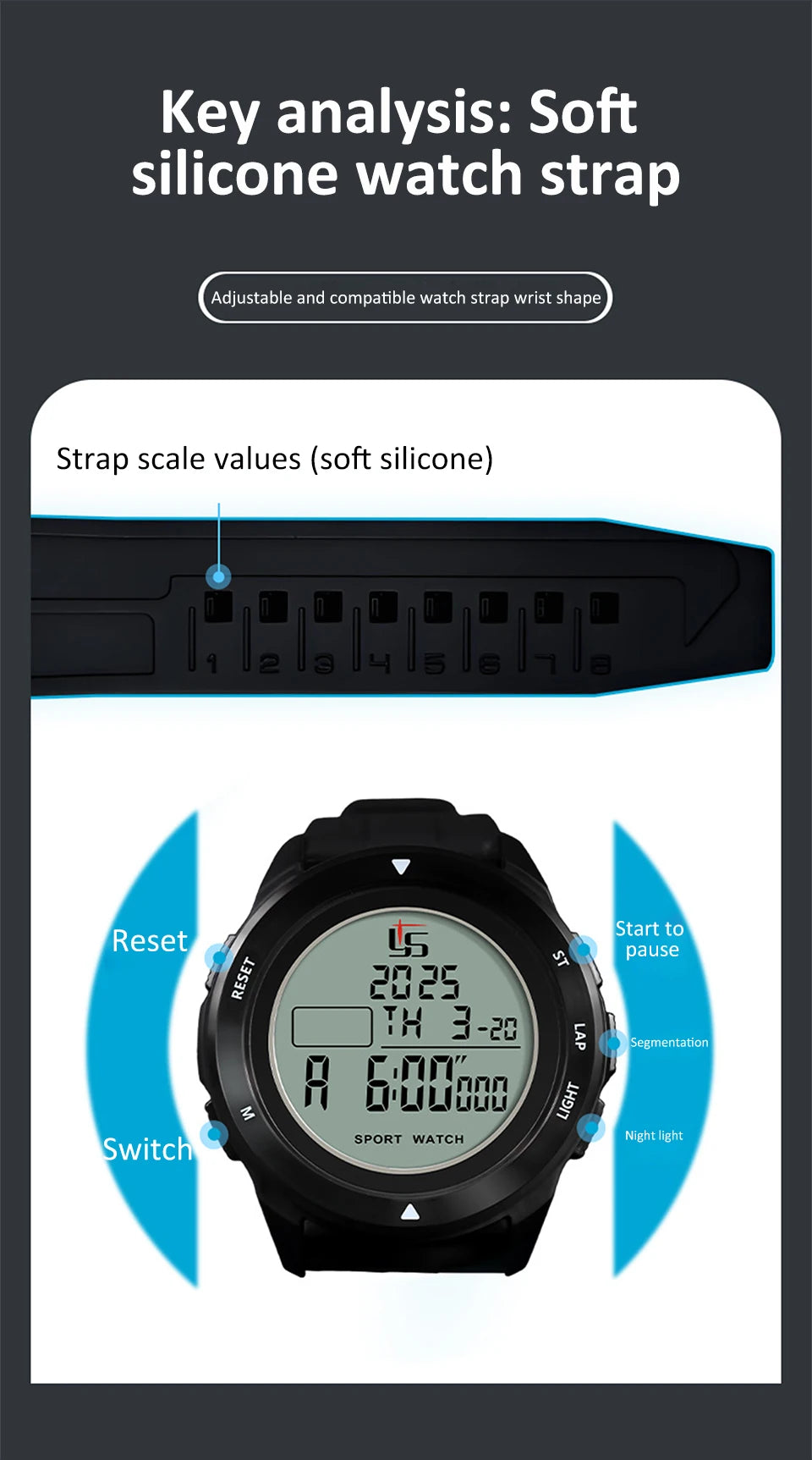 Digital Sports Stopwatch Timer