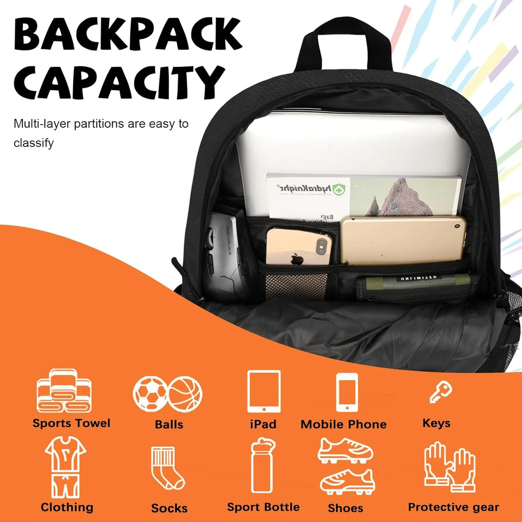 Large Sports Bag with Separate Ball & Shoe Compartments
